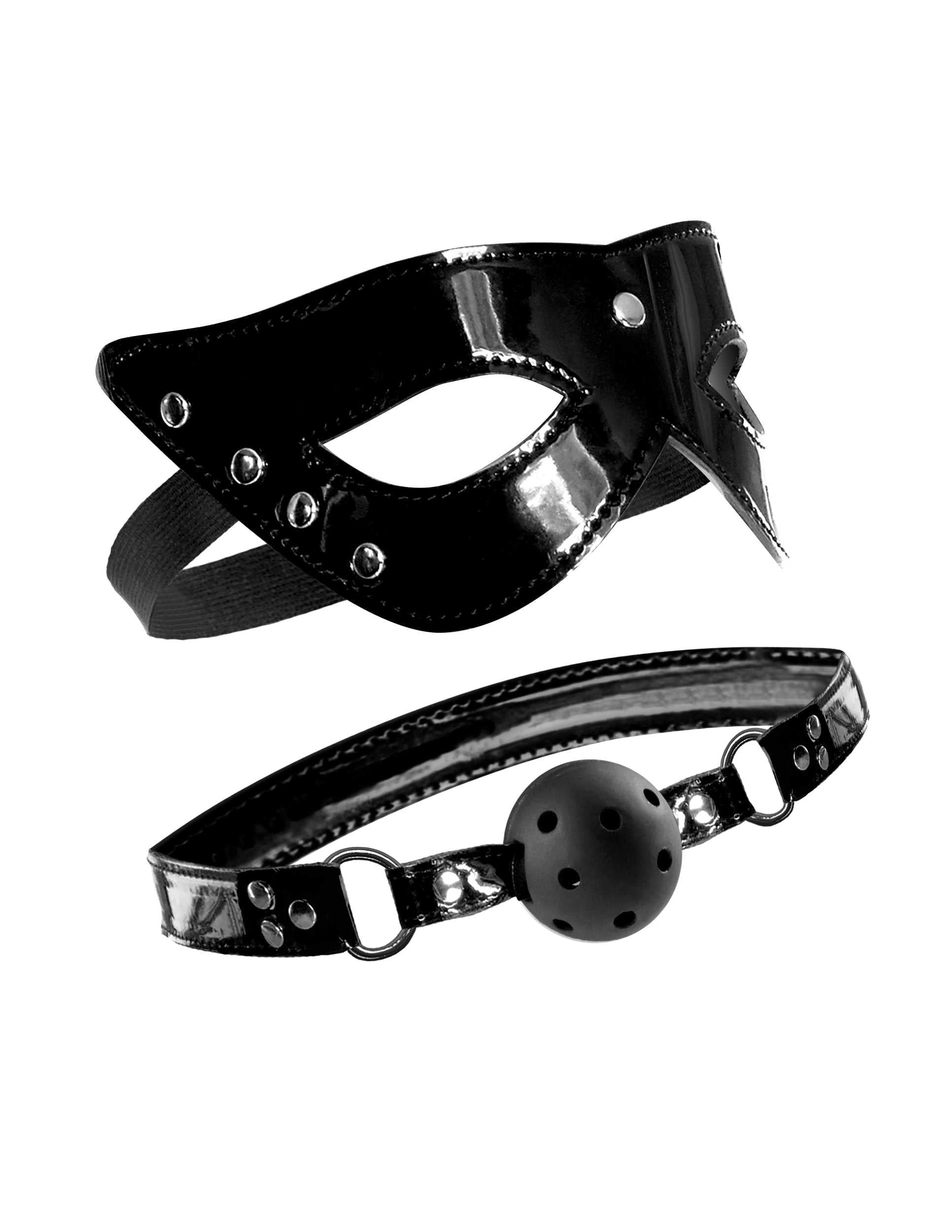 Fetish Fantasy Limited Edition Masquerade Mask and Ball Gag Luxe Ember Essentials