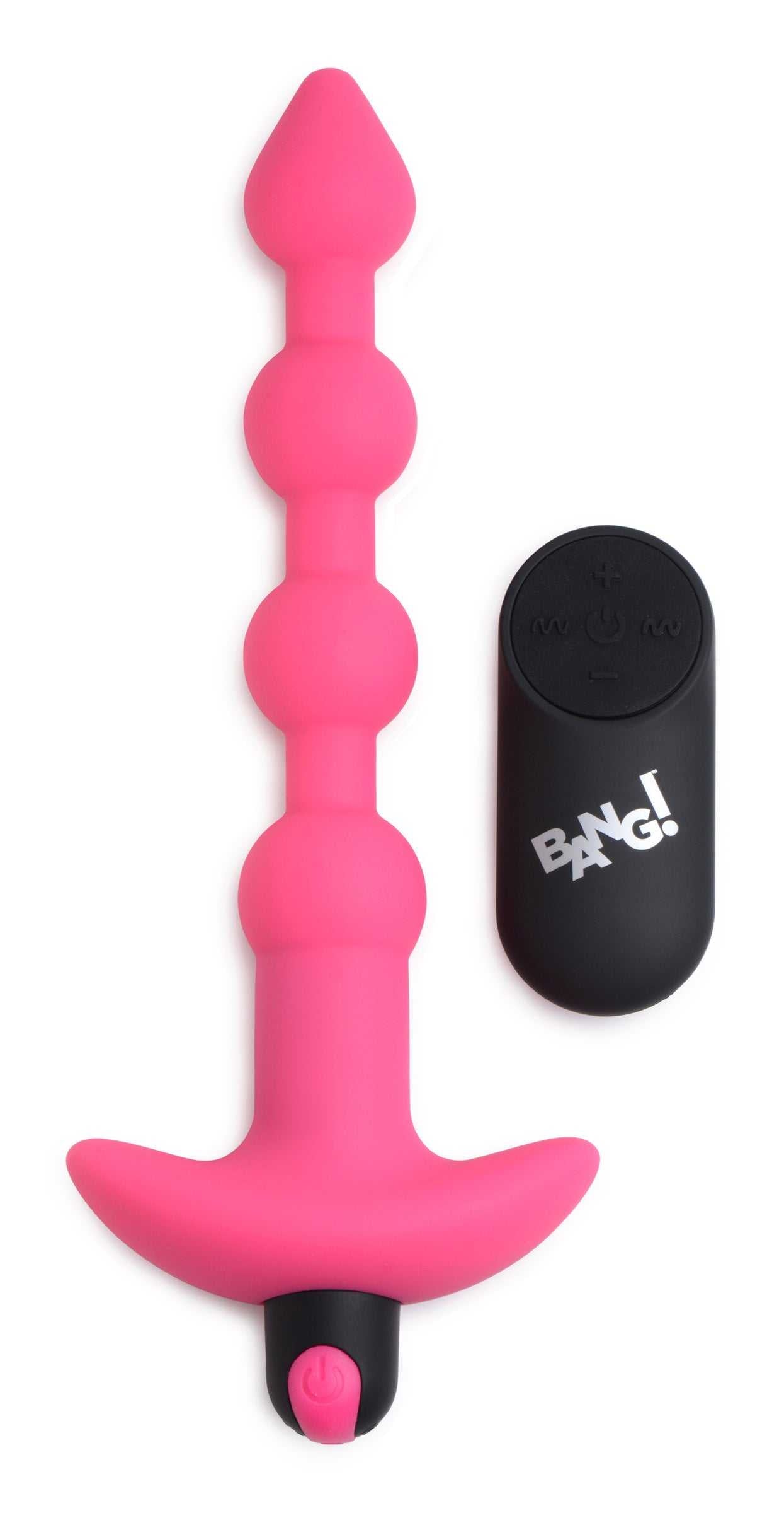 Bang - Vibrating Silicone Anal Beads and Remote Control - Pink Luxe Ember Essentials