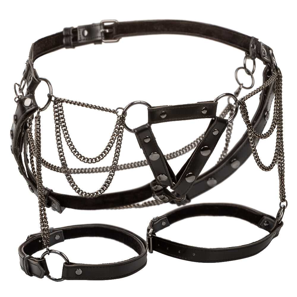 Euphoria Collection Thigh Harness With Chains - Black Luxe Ember Essentials