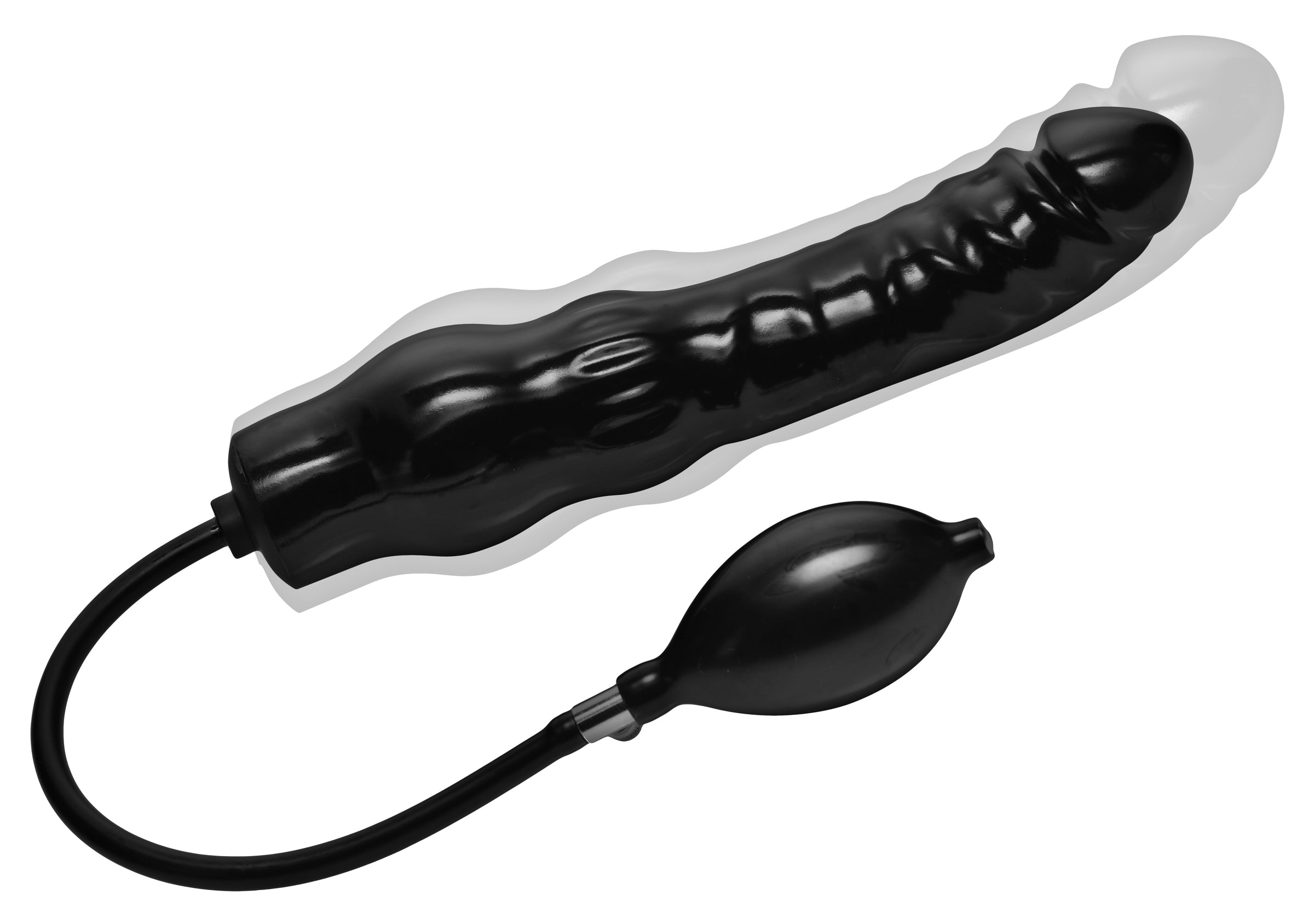 Inflatable 11 Inch Super Dong - Black Luxe Ember Essentials