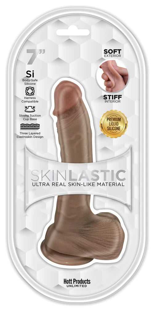 Skinsations - Skinlastic - Sliding Skin Dildo - 7-Inch With Suction Base Luxe Ember Essentials