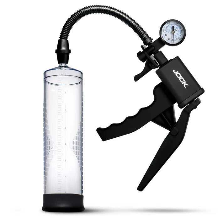 Pump Up Penis Pump With Gauge and Trigger Handle - Clear Luxe Ember Essentials