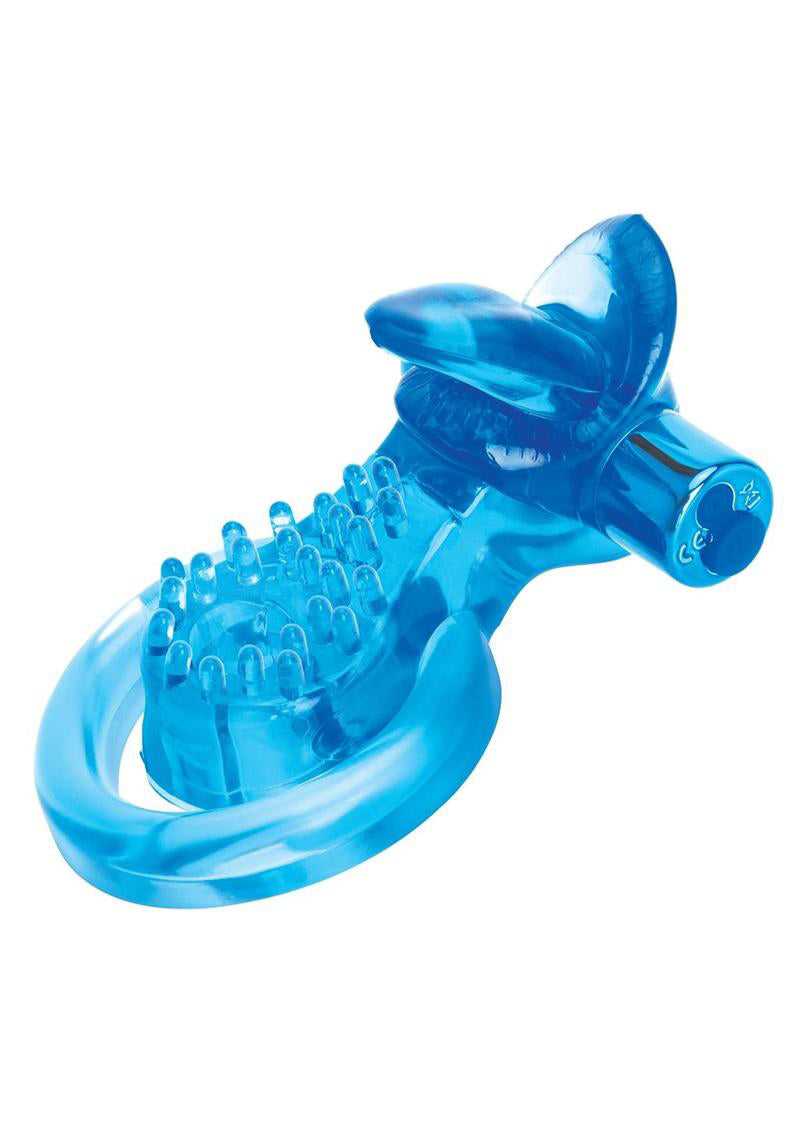 Bodywand Rechargeable Duo Ring With Clit Tickler - Blue Luxe Ember Essentials