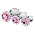 Pink Gem Glass Anal Plug Set Luxe Ember Essentials