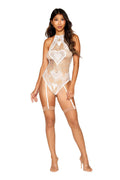 Garter Teddy - One Size - White Luxe Ember Essentials