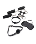 7 Pc Hogtie and Ball Gag Kit - Black Luxe Ember Essentials