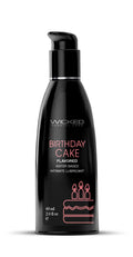 Aqua Birthday Cake Flavored Water Based Intimate Lubricant - 2 Fl. Oz. Luxe Ember Essentials