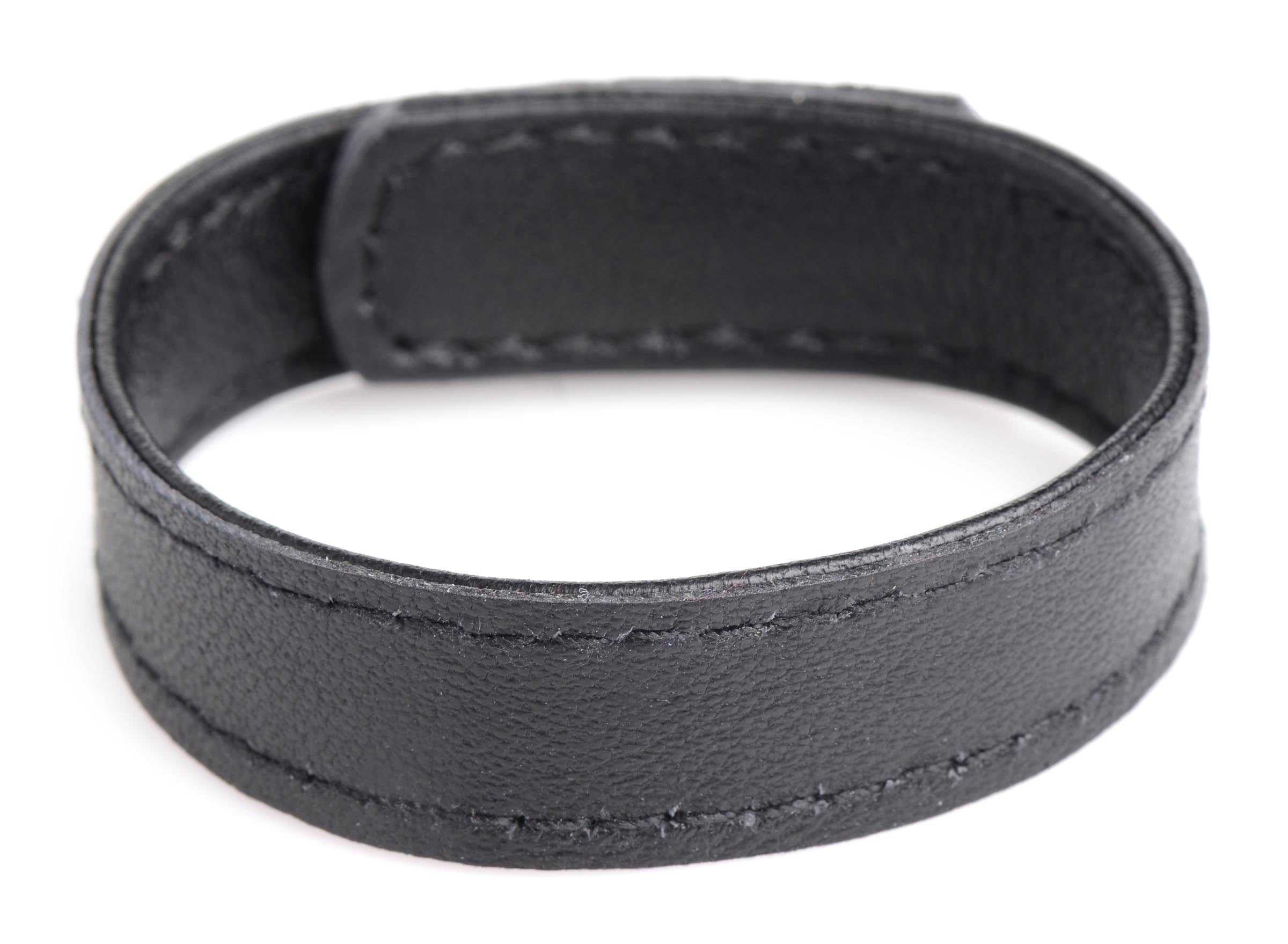 Leather and Velcro Cock Ring - Black Luxe Ember Essentials