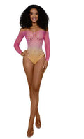Ombre Net Bodystocking - Os - Tropical Peach Luxe Ember Essentials