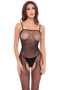 Sparkle Crotchless Bodystocking - Onesize - Black Luxe Ember Essentials