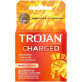 Trojan Intensified Charged Orgasmic Pleasure Condoms - 3 Pack Luxe Ember Essentials
