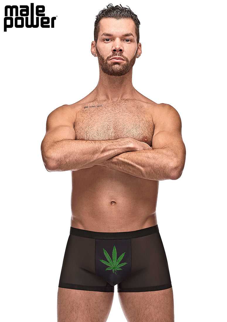 Private Screening Pot Leaf Pouch Short Black Small Luxe Ember Essentials