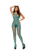 Pothole and Lace Bodystocking - Jade Luxe Ember Essentials