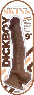 Dickboy - Skins - Dildo With Balls - 9 Inch - Caramel Dick Lovers Luxe Ember Essentials