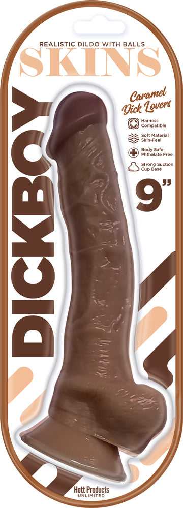 Dickboy - Skins - Dildo With Balls - 9 Inch - Caramel Dick Lovers Luxe Ember Essentials