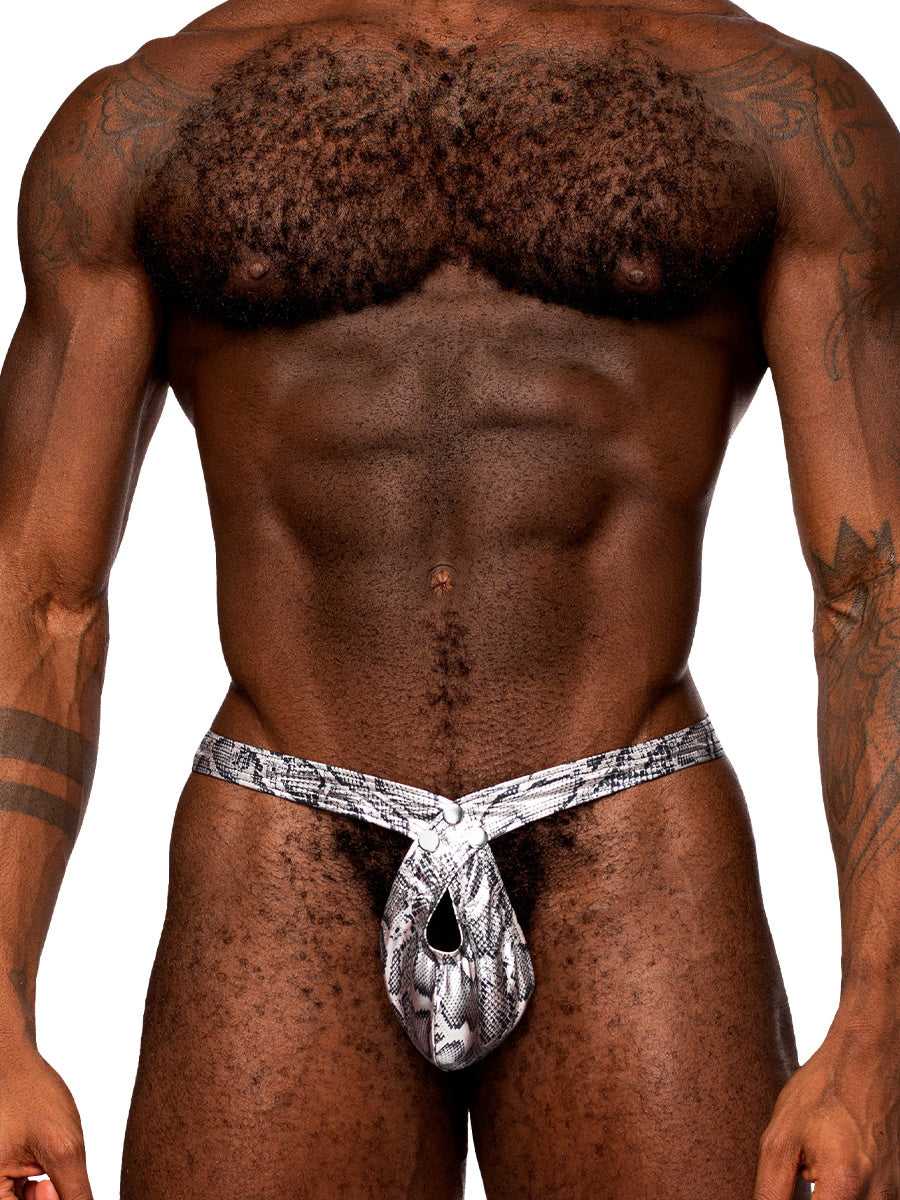 Snaked - Criss Cross Thong - Small/medium - Silver/black Luxe Ember Essentials
