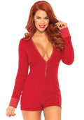 "Brushed Rib Romper - Small/ Medium - Red LA-86649REDSM"