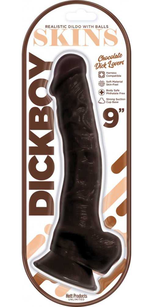 Dickboy - Skins - Dildo With Balls - 9 Inch - Chocolate Dick Lovers Luxe Ember Essentials