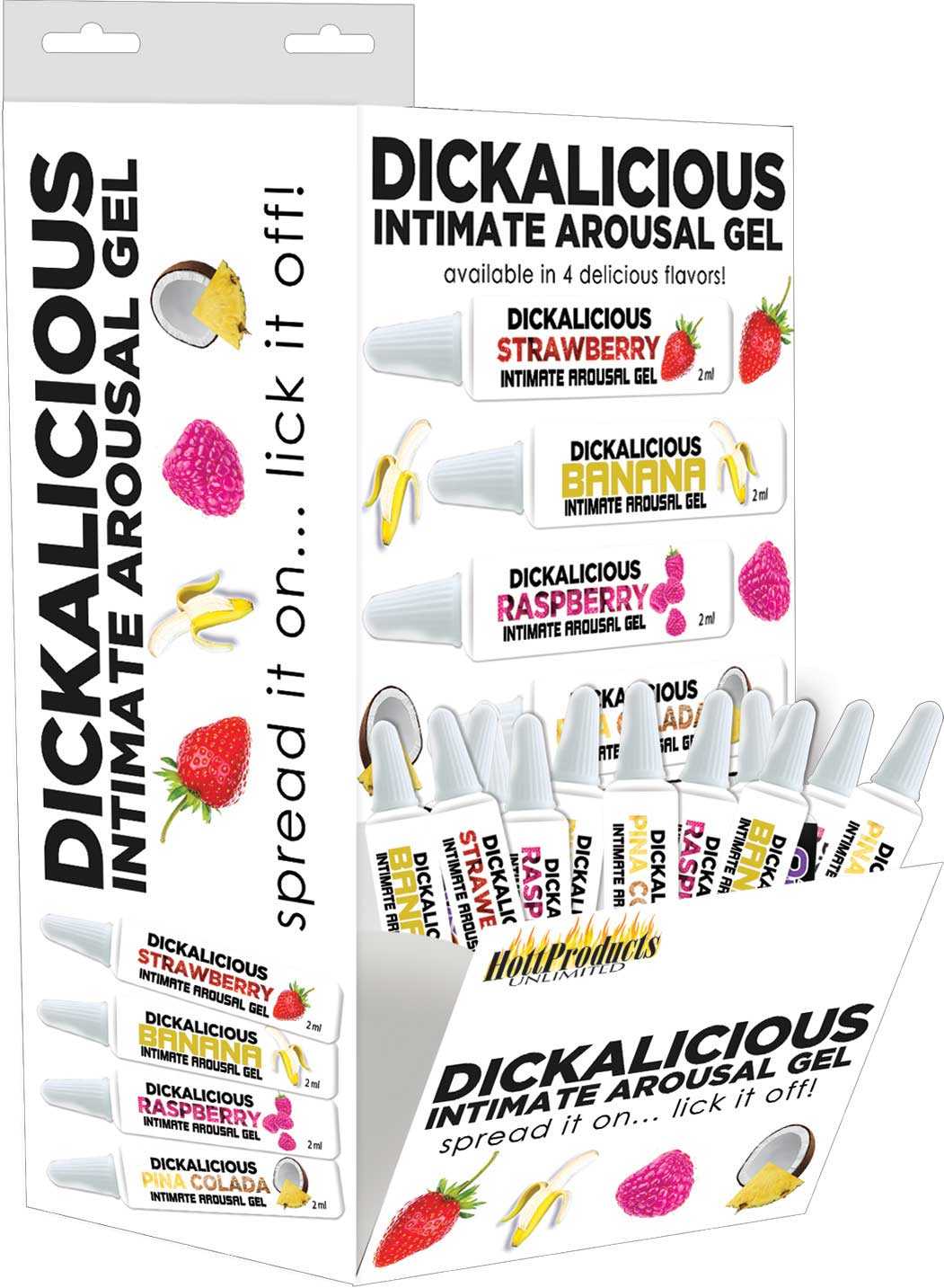 Dickalicious - 2ml Tubes Wall Mount - 144 Pc Display Luxe Ember Essentials