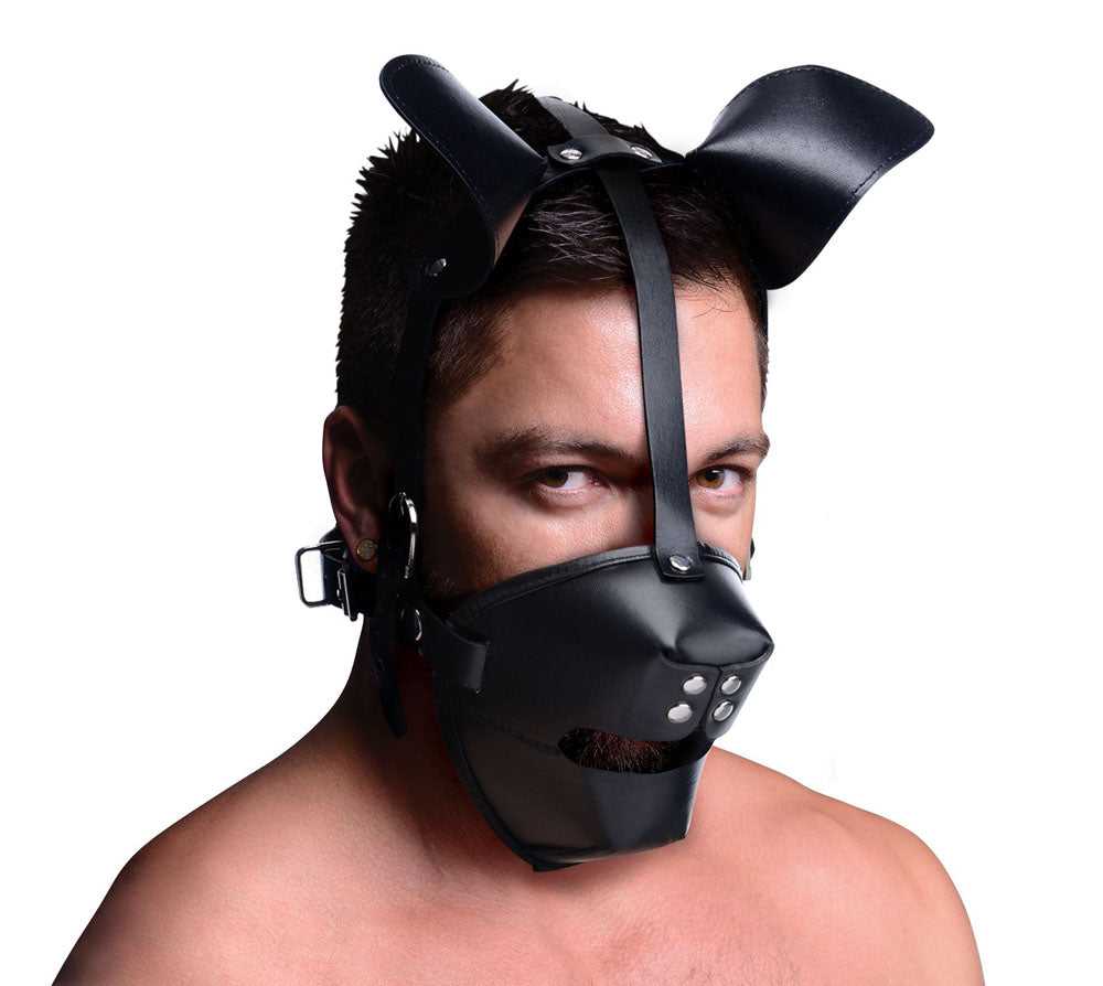 Pup Puppy Play Hood and Breathable Ball Gag Luxe Ember Essentials
