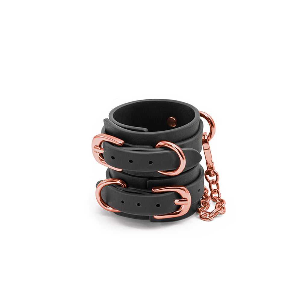 Bondage Couture - Wrist Cuffs - Black Luxe Ember Essentials
