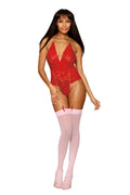 "Garter Teddy - One Size - Ruby DG-13089REDOS"