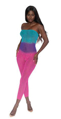 Seamless Mesh Bodystocking - Os - Neon Rainbow Luxe Ember Essentials