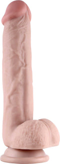 Real Skin 9" Dual Layer Dildo - Beige Luxe Ember Essentials