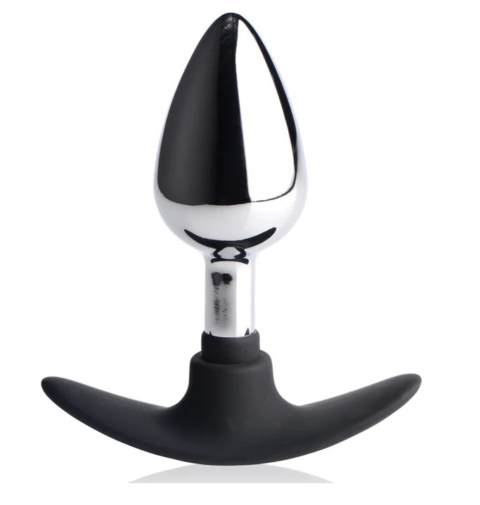 "Dark Invader Metal and Silicone Anal Plug - Medium - MS-AG343-MED"