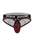 Cock Pit Net Cock Ring Thong - S/ M - Burgundy Luxe Ember Essentials