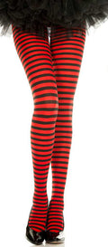 Striped Tights - One Size - Black/red Luxe Ember Essentials