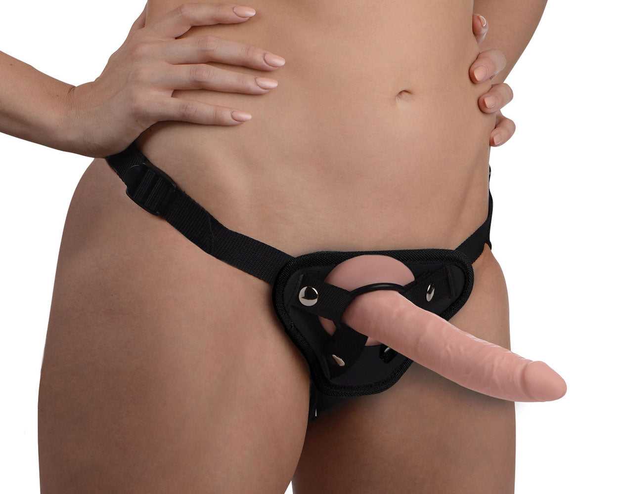 Charmed 7.5 Inch Silicone Dildo With Harness Luxe Ember Essentials