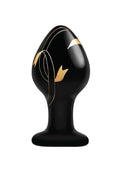 Secret Kisses - 3.5 Inch Handblown Glass Plug - Black Luxe Ember Essentials