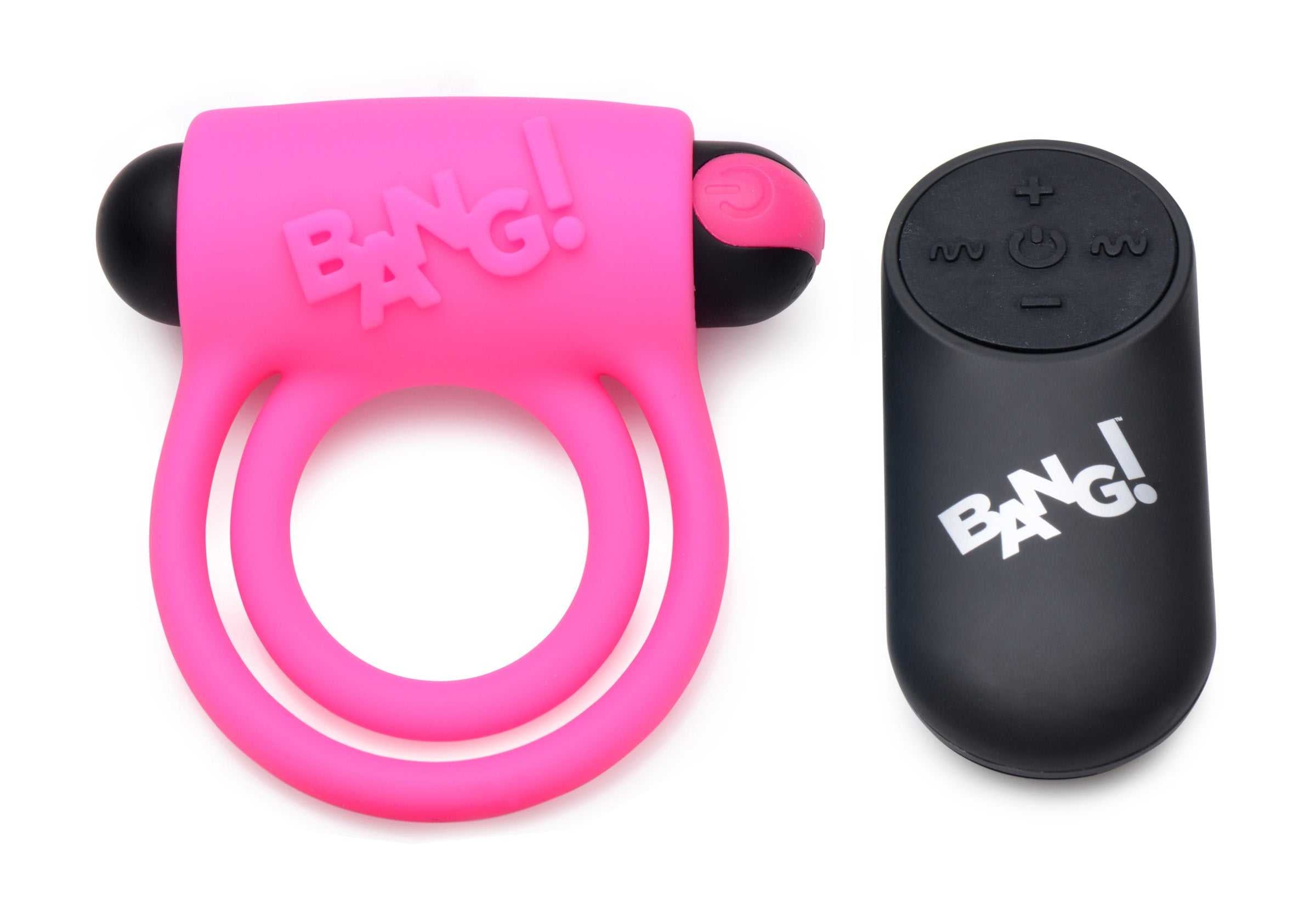 Bang - Silicone Cock Ring and Bullet With Remote Control - Pink Luxe Ember Essentials