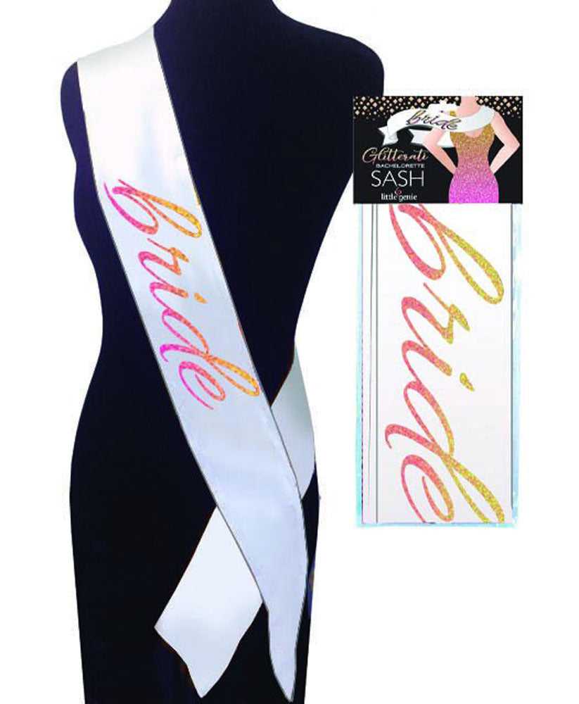 Glitterati Bride Sash - White Luxe Ember Essentials