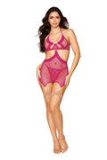 Garter Slip and G-String - One Size - Beet Luxe Ember Essentials
