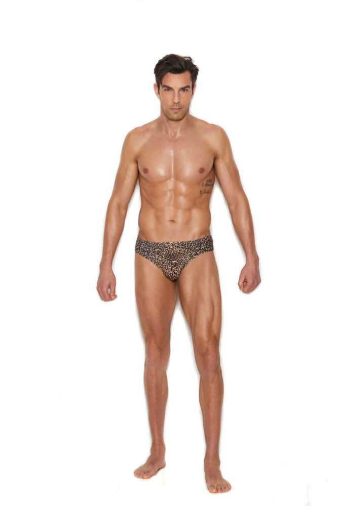 Men's Thong Back Brief - Small/medium - Animal Luxe Ember Essentials