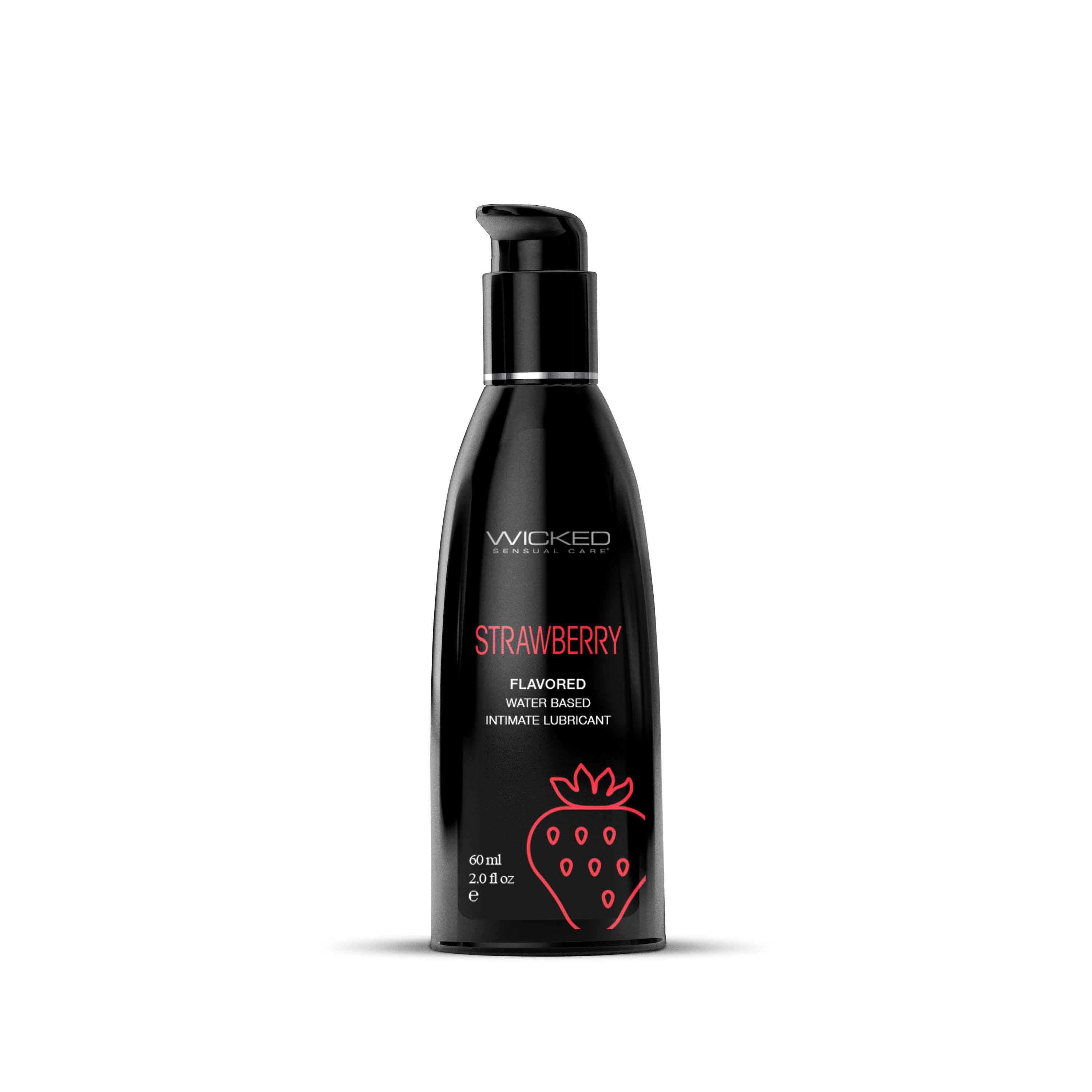 Aqua Strawberry Flavored Water Based Intimate Lubricant - 2 Fl. Oz. Luxe Ember Essentials