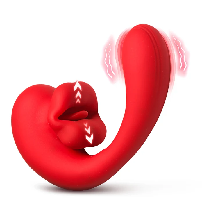 "G-Kiss Kissing G-Spot Silicone Vibrator Red AH909"