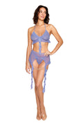 Bralette With Garter Belt and G-String - One Size - Lavender Haze Luxe Ember Essentials