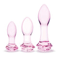 3 Pc Rosebud Butt Plug Set - Pink Luxe Ember Essentials