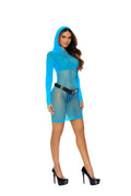 Crochet Mini Dress - One Size - Neon Blue Luxe Ember Essentials