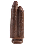 King Cock 9 Inch Two Cocks One Hole - Brown Luxe Ember Essentials