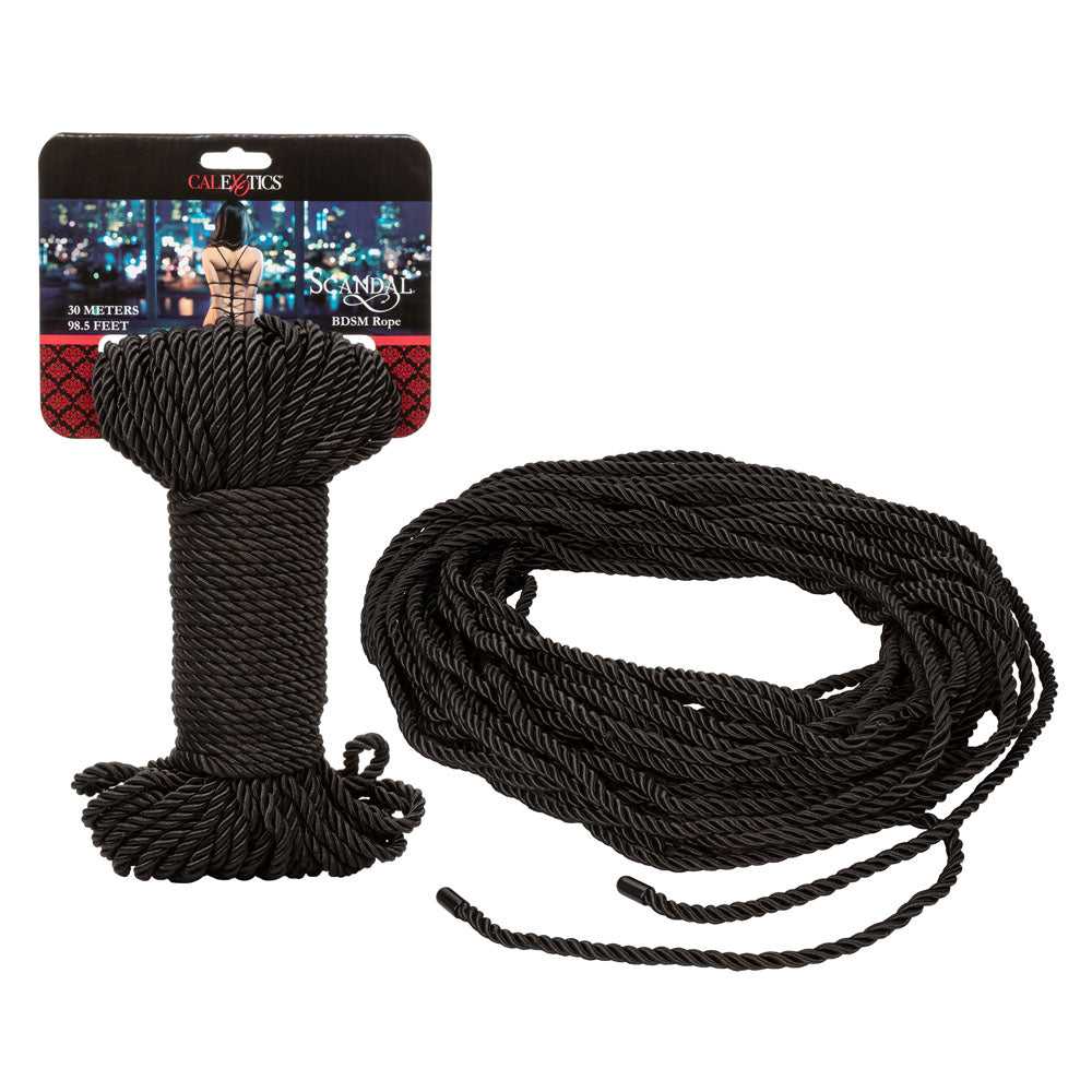 Scandal BDSM Rope 98.5 Ft/ 30m - Black Luxe Ember Essentials