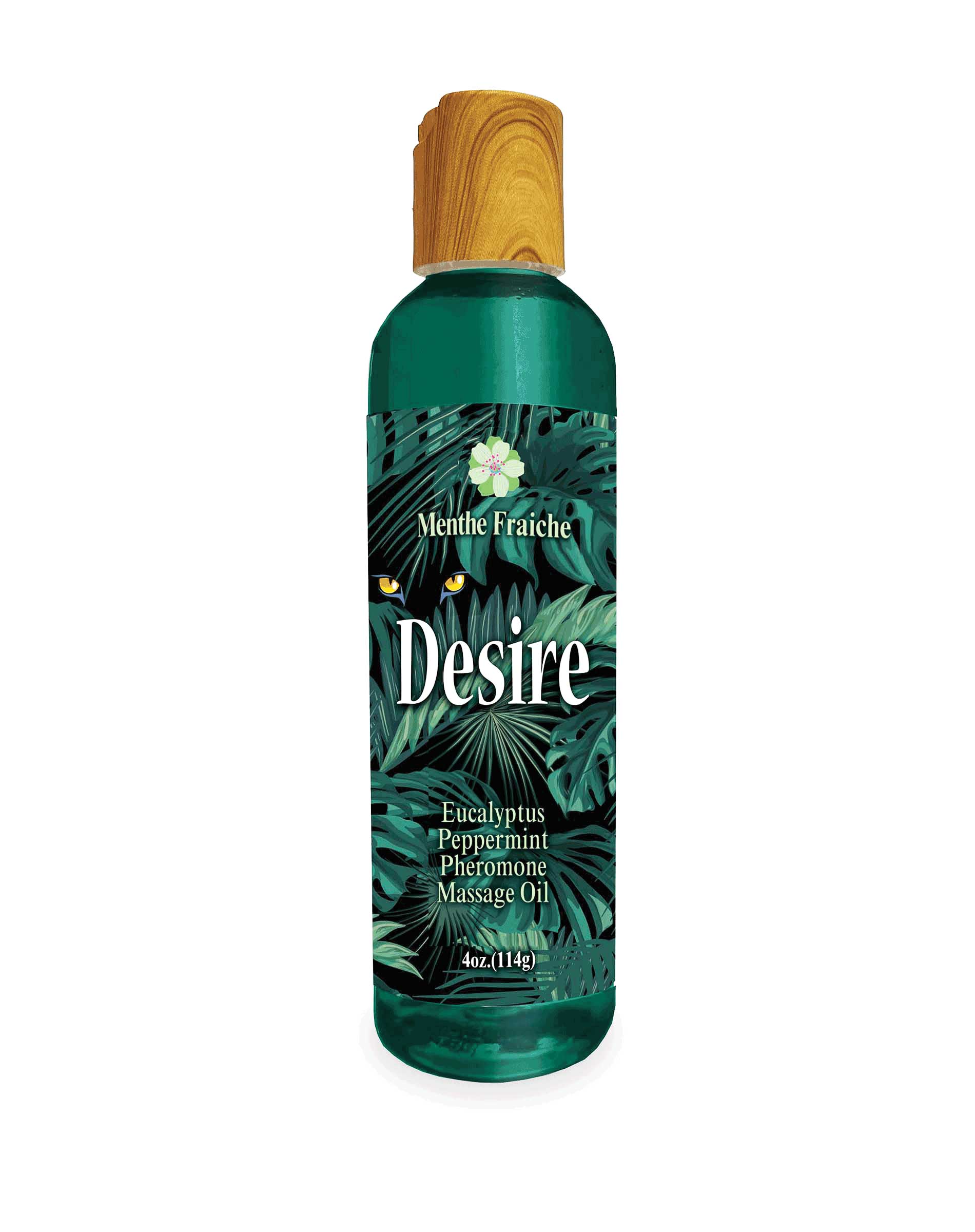 Desire Pheromone Massage Oil 4 Oz - Eucalyptus and Peppermint Luxe Ember Essentials
