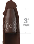 Fantasy X-Tensions Elite 9 Inch Sleeve Vibrating 3 Inch Plug With Remote - Brown