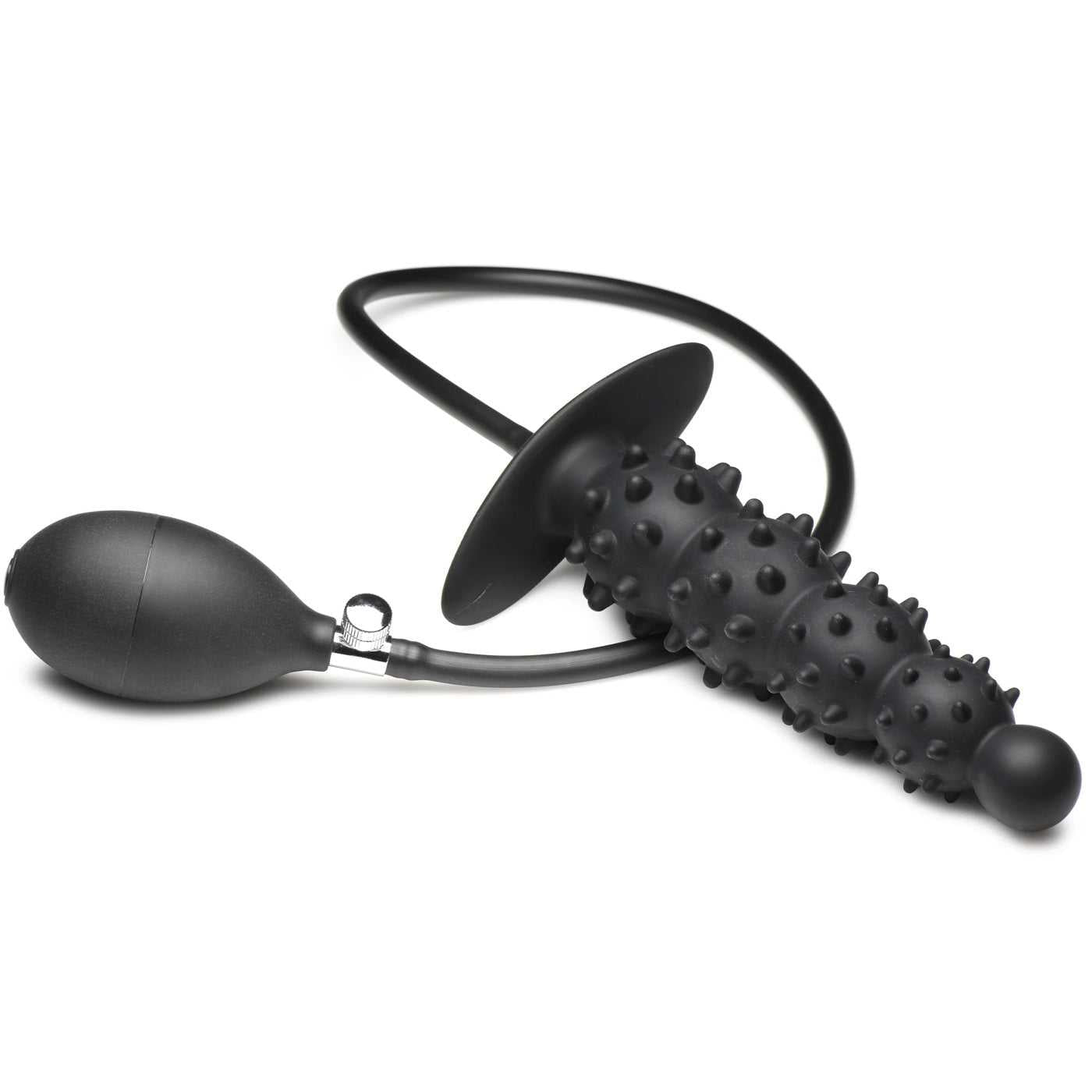 Ass Puffer Nubbed Inflatable Silicone Anal Plug - Black Luxe Ember Essentials