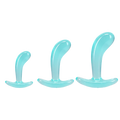 "Crystal Jellies - Curved Anal Trainer Set Teal DJ0289-70-CD"