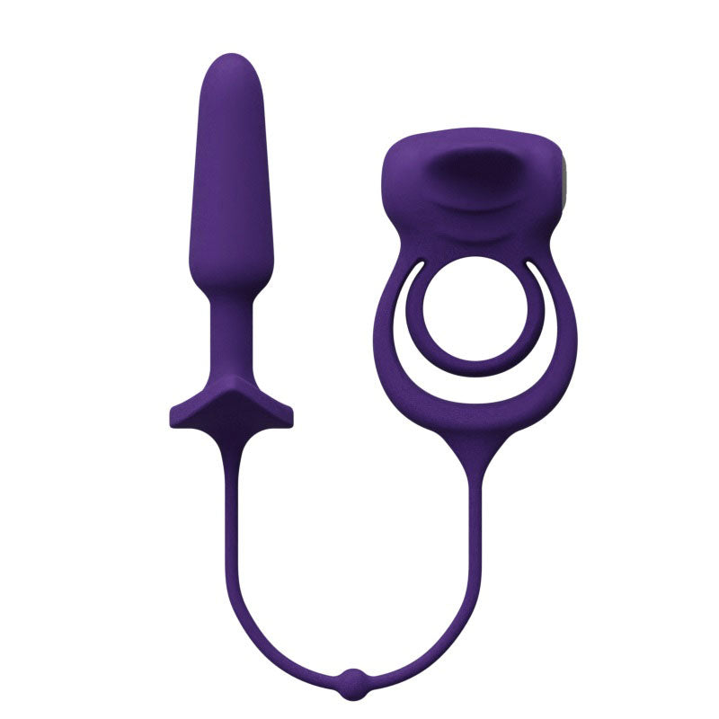 "Humper Rechargeable Dual C-Ring With Anal Plug - Purple VI-P2813"