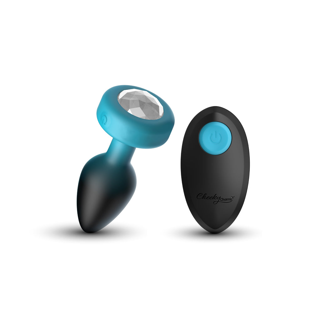 "Eluxe Vibrating Clr Gem Bluombre Plug Sm With Remote VB-CC9156"